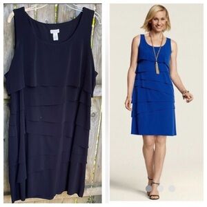 Chicos Jill Layer Dress Sleeveless tiered bra friendly Black (Chicos 3) 16 XL